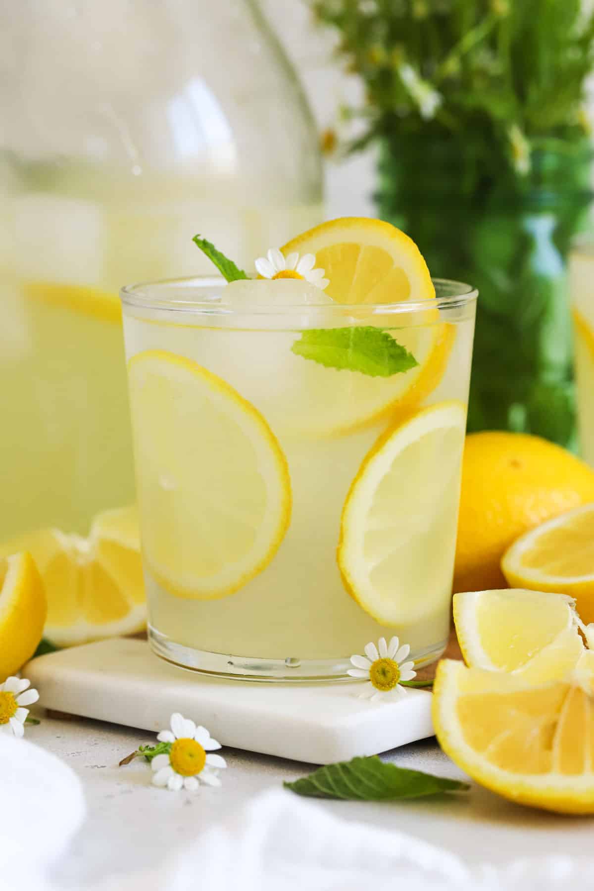 Fresh lemonade with chamomile